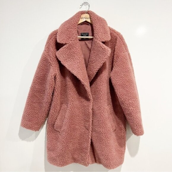 Abercrombie & Fitch Teddy Long Coat Jacket - Picture 5 of 15